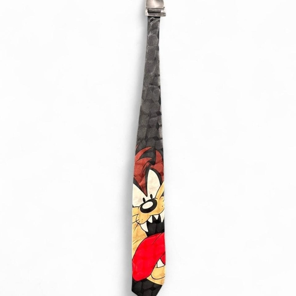 Men's vintage 1996 Looney Tunes Tasmanian Devil tie - black and red‎